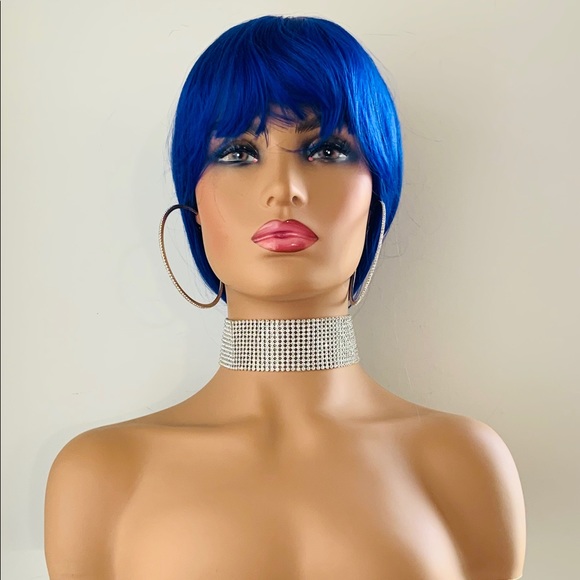 Royal Blue “Put On & Go” Synthetic Event Wig with Bangs 💙 NO FURTHER DISCOUNT - Picture 10 of 16